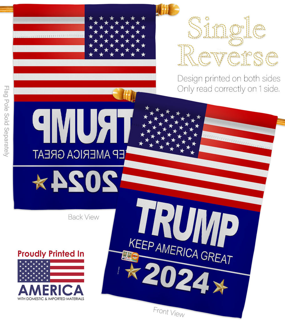 Trump 2024 Patriotic Americana Vertical Impressions Decorative Flags – 