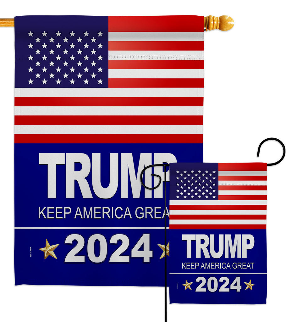 Trump 2024 Patriotic Americana Vertical Impressions Decorative Flags – 