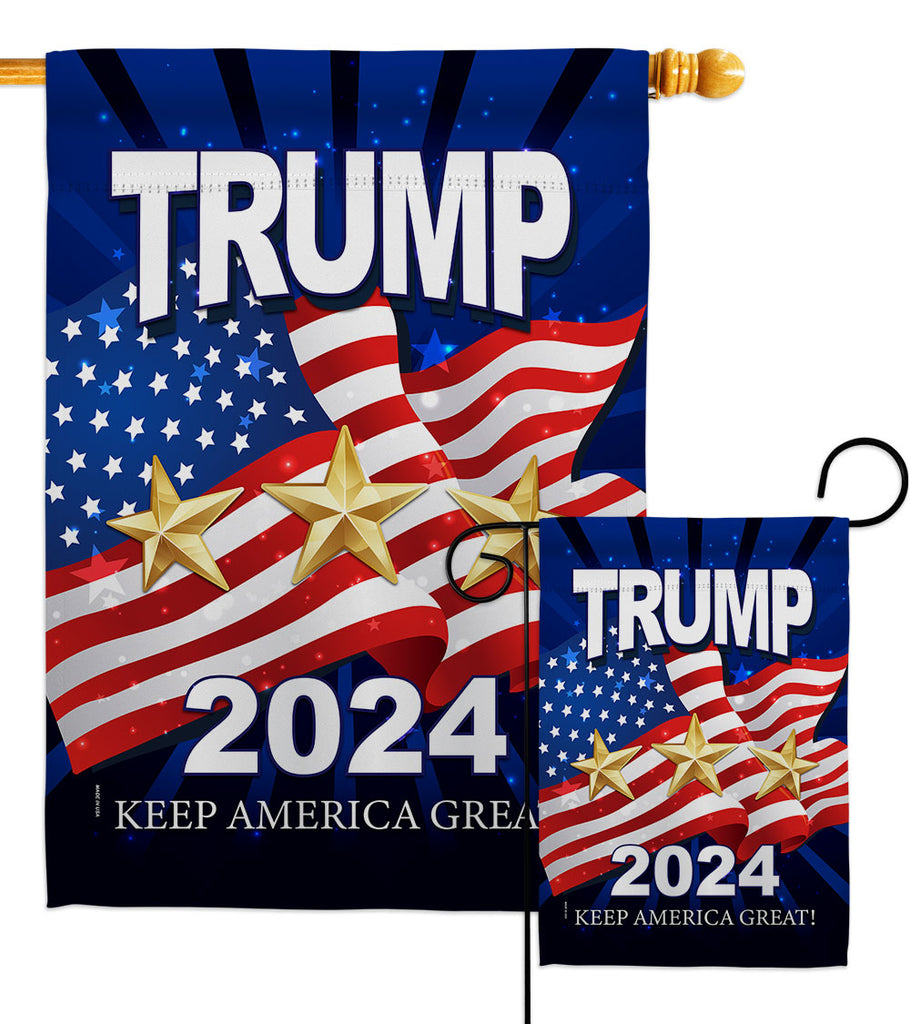 Trump Pence 2024 Patriotic Americana Vertical Impressions Decorative – 