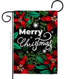 Merry Poinsettia - Christmas Winter Vertical Impressions Decorative Flags HG114248 Made In USA