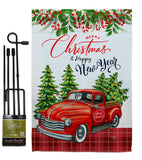 Christmas Happy New Year - Christmas Winter Vertical Impressions Decorative Flags HG114230 Made In USA