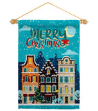 Christmas Hometown - Christmas Winter Vertical Impressions Decorative Flags HG137634 Made In USA