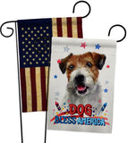 Patriotic Parson Russell Terrier - Pets Nature Vertical Impressions Decorative Flags HG120102 Made In USA