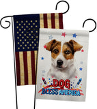 Patriotic Russell Terrier - Pets Nature Vertical Impressions Decorative Flags HG120103 Made In USA