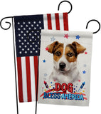 Patriotic Russell Terrier - Pets Nature Vertical Impressions Decorative Flags HG120103 Made In USA