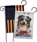 Patriotic Australian Shepherd - Pets Nature Vertical Impressions Decorative Flags HG120112 Made In USA