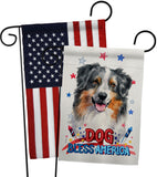 Patriotic Australian Shepherd - Pets Nature Vertical Impressions Decorative Flags HG120112 Made In USA