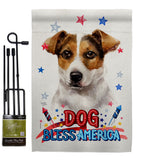 Patriotic Russell Terrier - Pets Nature Vertical Impressions Decorative Flags HG120103 Made In USA