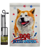 Patriotic Akita - Pets Nature Vertical Impressions Decorative Flags HG120105 Made In USA