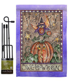 Happy Owl Lo Ween - Halloween Fall Vertical Impressions Decorative Flags HG112064 Made In USA