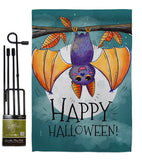 Happy Halloween Bat - Halloween Fall Vertical Impressions Decorative Flags HG112076 Made In USA