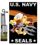 U.S. Navy Seal - Military Americana Vertical Applique Decorative Flags HG108051