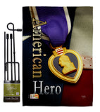 Purple Heart Hero - Military Americana Vertical Impressions Decorative Flags HG108407 Made In USA