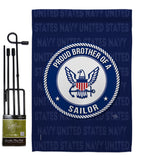 Proud Brother Sailor - Military Americana Vertical Impressions Decorative Flags HG108502 Made In USA