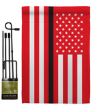 US Thin Black Line - Military Americana Vertical Impressions Decorative Flags HG140925 Made In USA