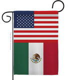 Mexico US Friendship - Nationality Flags of the World Vertical Impressions Decorative Flags HG140451 Made In USA