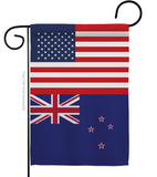 New Zealand US Friendship - Nationality Flags of the World Vertical Impressions Decorative Flags HG140465 Made In USA