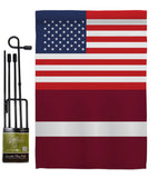 Latvia US Friendship - Nationality Flags of the World Vertical Impressions Decorative Flags HG140430 Made In USA