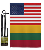 Lithuania US Friendship - Nationality Flags of the World Vertical Impressions Decorative Flags HG140436 Made In USA