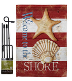 Welcome to the Shore - Nautical Coastal Vertical Impressions Decorative Flags HG107058 Made In USA