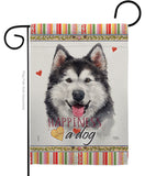 Siberian Husky Happiness - Pets Nature Vertical Impressions Decorative Flags HG110223 Made In USA