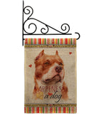 Fawn Pitbull Happiness - Pets Nature Vertical Impressions Decorative Flags HG110265 Made In USA
