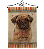 Fawn Pug Happiness - Pets Nature Vertical Impressions Decorative Flags HG110266 Made In USA