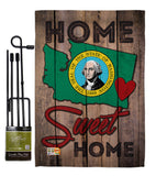 State Washington Home Sweet Home - States Americana Vertical Impressions Decorative Flags HG191113 Made In USA