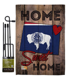 State Wyoming Home Sweet Home - States Americana Vertical Impressions Decorative Flags HG191121 Made In USA