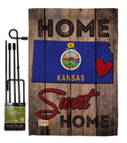 State Kansas Home Sweet Home - States Americana Vertical Impressions Decorative Flags HG191126 Made In USA