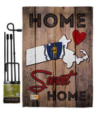 State Massachusetts Home Sweet Home - States Americana Vertical Impressions Decorative Flags HG191155 Made In USA