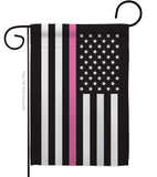 US Thin Pink Line - Support Inspirational Vertical Impressions Decorative Flags HG148055 Made In USA