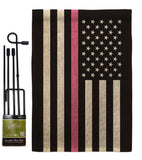 US Thin Pink Line - Support Inspirational Vertical Impressions Decorative Flags HG148055 Made In USA