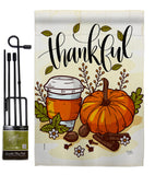 Thankful - Thanksgiving Fall Vertical Impressions Decorative Flags HG113107 Made In USA