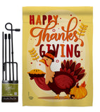 Happy ThanksGiving - Thanksgiving Fall Vertical Impressions Decorative Flags HG192228 Made In USA