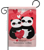 Panda With Love - Valentines Spring Vertical Impressions Decorative Flags HG101074 Made In USA