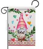 Gnome Give Love - Valentines Spring Vertical Impressions Decorative Flags HG192407 Made In USA