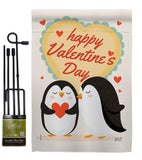 Penguins Love - Valentines Spring Vertical Impressions Decorative Flags HG137396 Made In USA