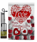 Royalty Love - Valentines Spring Vertical Impressions Decorative Flags HG192154 Made In USA