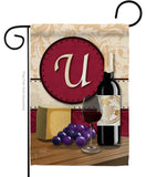 Wine U Initial - Wine Happy Hour & Drinks Vertical Impressions Decorative Flags HG130229 Made In USA