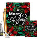 Merry Poinsettia - Christmas Winter Vertical Impressions Decorative Flags HG114248 Made In USA