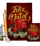 Vela Feliz Navidad - Christmas Winter Vertical Impressions Decorative Flags HG190010 Made In USA