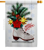 Christmas Skates - Christmas Winter Vertical Impressions Decorative Flags HG114245 Made In USA