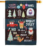 Christmas Gathering - Christmas Winter Vertical Impressions Decorative Flags HG114253 Made In USA