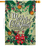 Merry Chistmas - Christmas Winter Vertical Impressions Decorative Flags HG137285 Made In USA