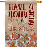 Have A Holly Jolly - Christmas Winter Vertical Impressions Decorative Flags HG192128 Made In USA