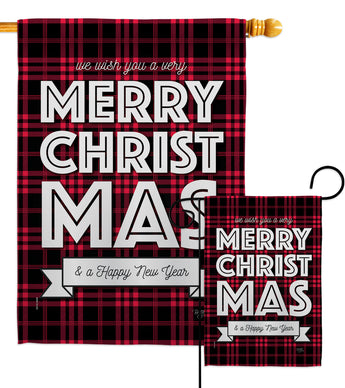 Buffalo Plaid Christmas - Christmas Winter Vertical Impressions Decorative Flags HG114224 Made In USA