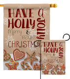 Have A Holly Jolly - Christmas Winter Vertical Impressions Decorative Flags HG192128 Made In USA