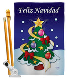 Felíz Navidad - Christmas Winter Vertical Impressions Decorative Flags HG120028 Made In USA