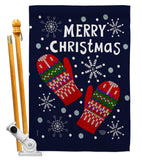 Christmas Mitten - Christmas Winter Vertical Impressions Decorative Flags HG192226 Made In USA